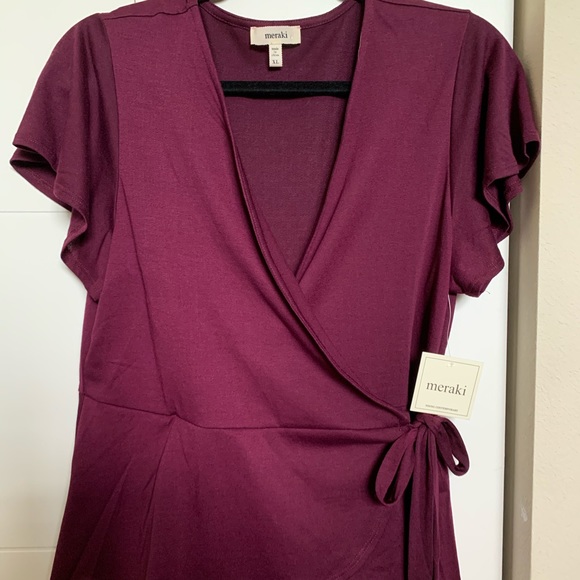 Tops - Meraki Plum Purple wrap top